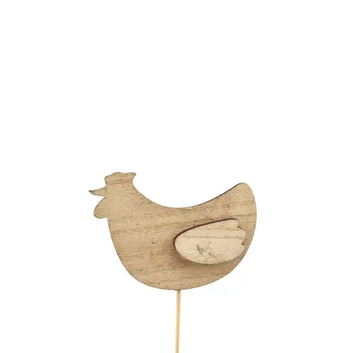 Huhn auf Stab braun L12cm 