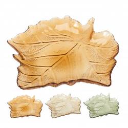 Glas Schale Blatt braun mix D26cm