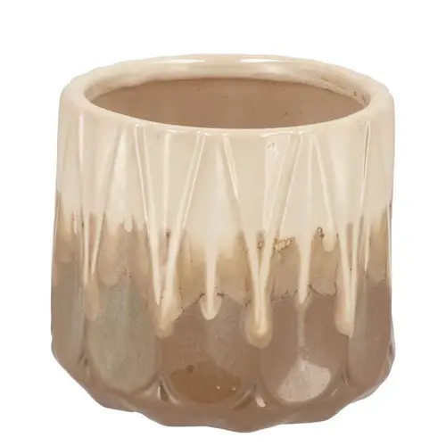 Keramik Übertopf Merlin Sand creme D16cm H14 cm