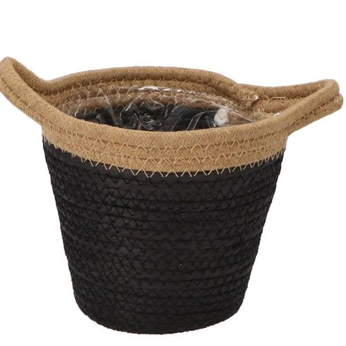 Korb Henkel Tripoli schwrz/natur D18cm H16cm