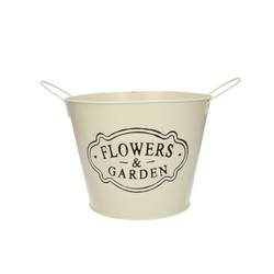 Zink Übertopf Garden creme D21cm H16cm 
