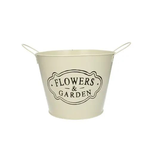 Zink Übertopf Garden creme D21cm H16cm 