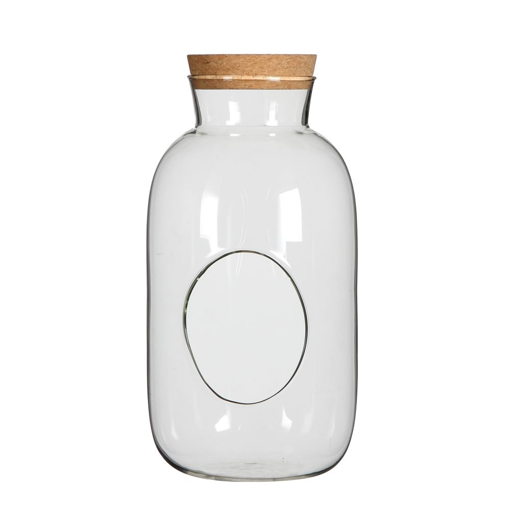 Glas Flasche mit Kork+Loch D12cm H23cm