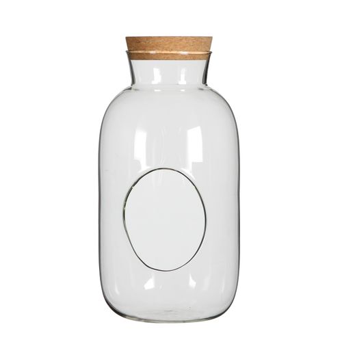 Glas Flasche mit Kork+Loch D12cm H23cm