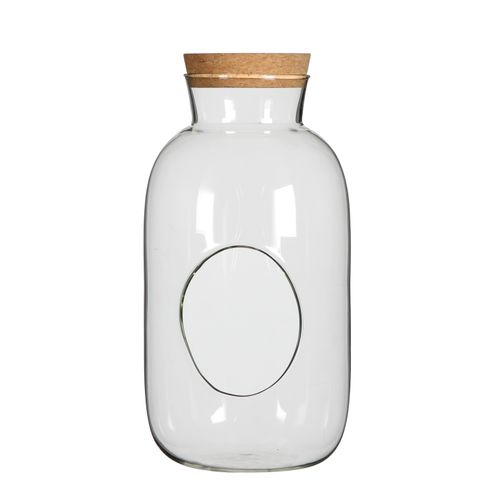 Glas Flasche mit Kork+Loch D12cm H23cm