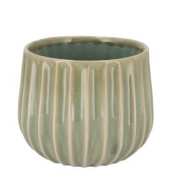 Keramik Übertopf Gia Stripes grün 15x15x12cm