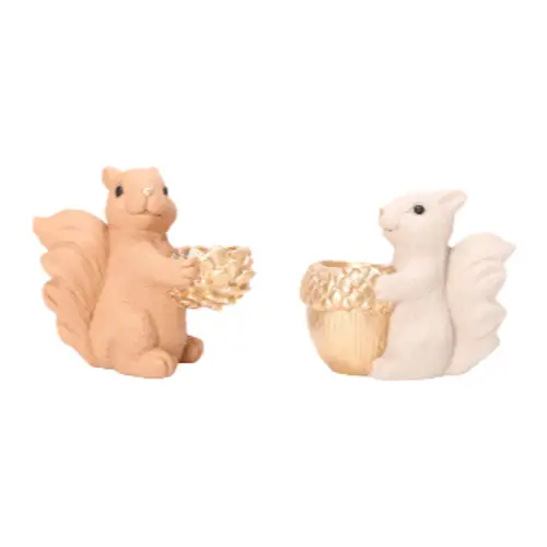 Kerzenständer Eichhörnchen 2/Set D17cm