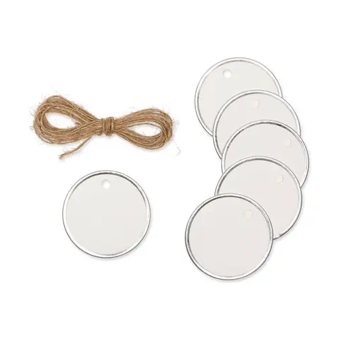 Etiketten Karton rund/rand metal D04cm X24