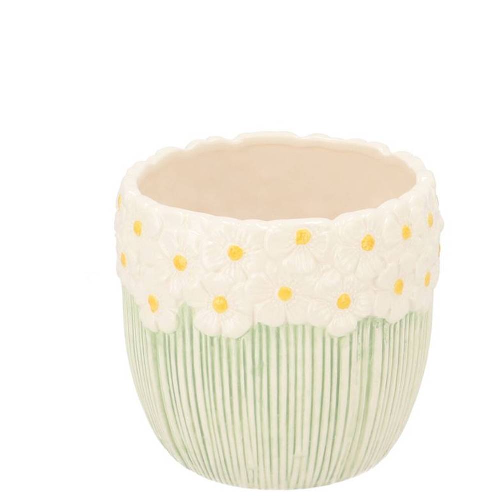 Keramik Übertopf Jane weiss 10x10x09cm