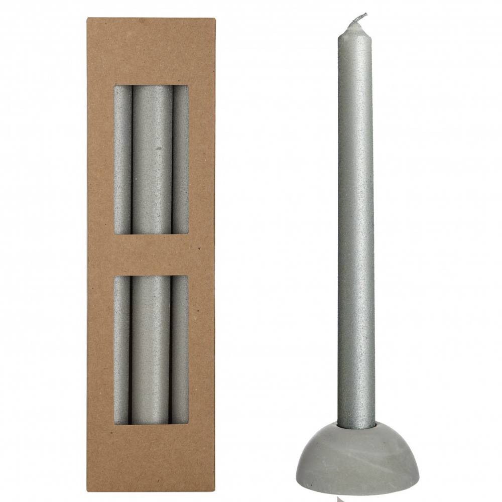 Kerzen Bleistift Bliss grau D02.2cm H25cm x3