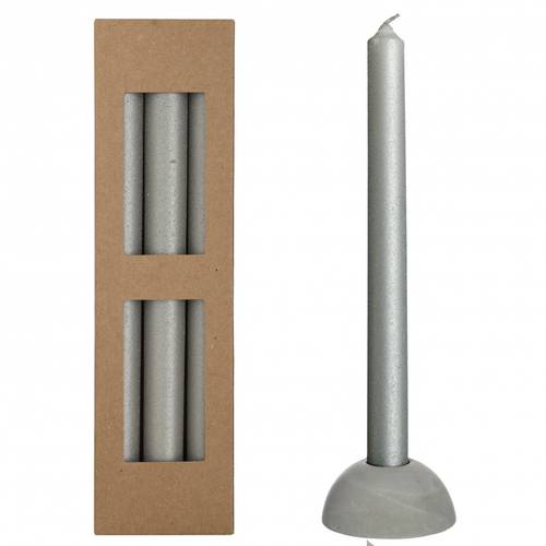 Kerzen Bleistift Bliss grau D02.2cm H25cm x3