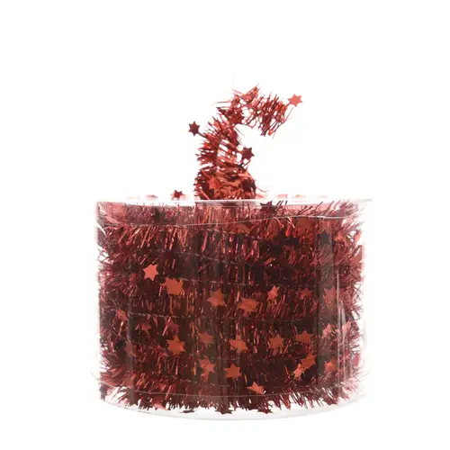 Deko Girlande Lametta rot D03cm L700cm