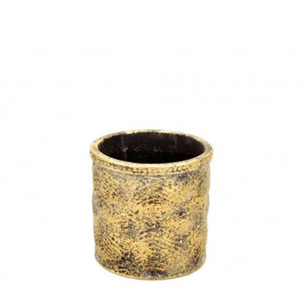 Keramik Swirl gold D13cm H13cm