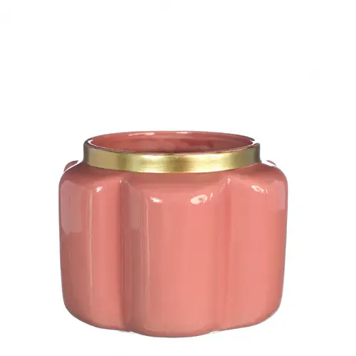 Keramik Übertopf Pouff lachs D15.5cm H12cm