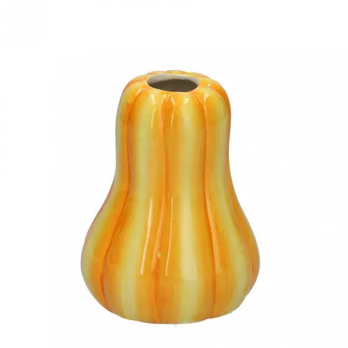 Keramik Vase Kürbis orange D11cm H14cm