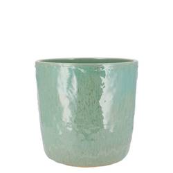 Keramik Übertopf Iron Stone türkis 09x09x08cm