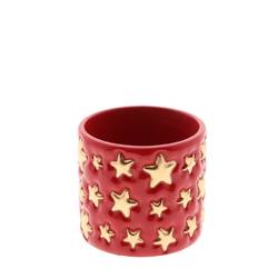 Keramik Übertopf Starry rot D13.5cm H12.5cm