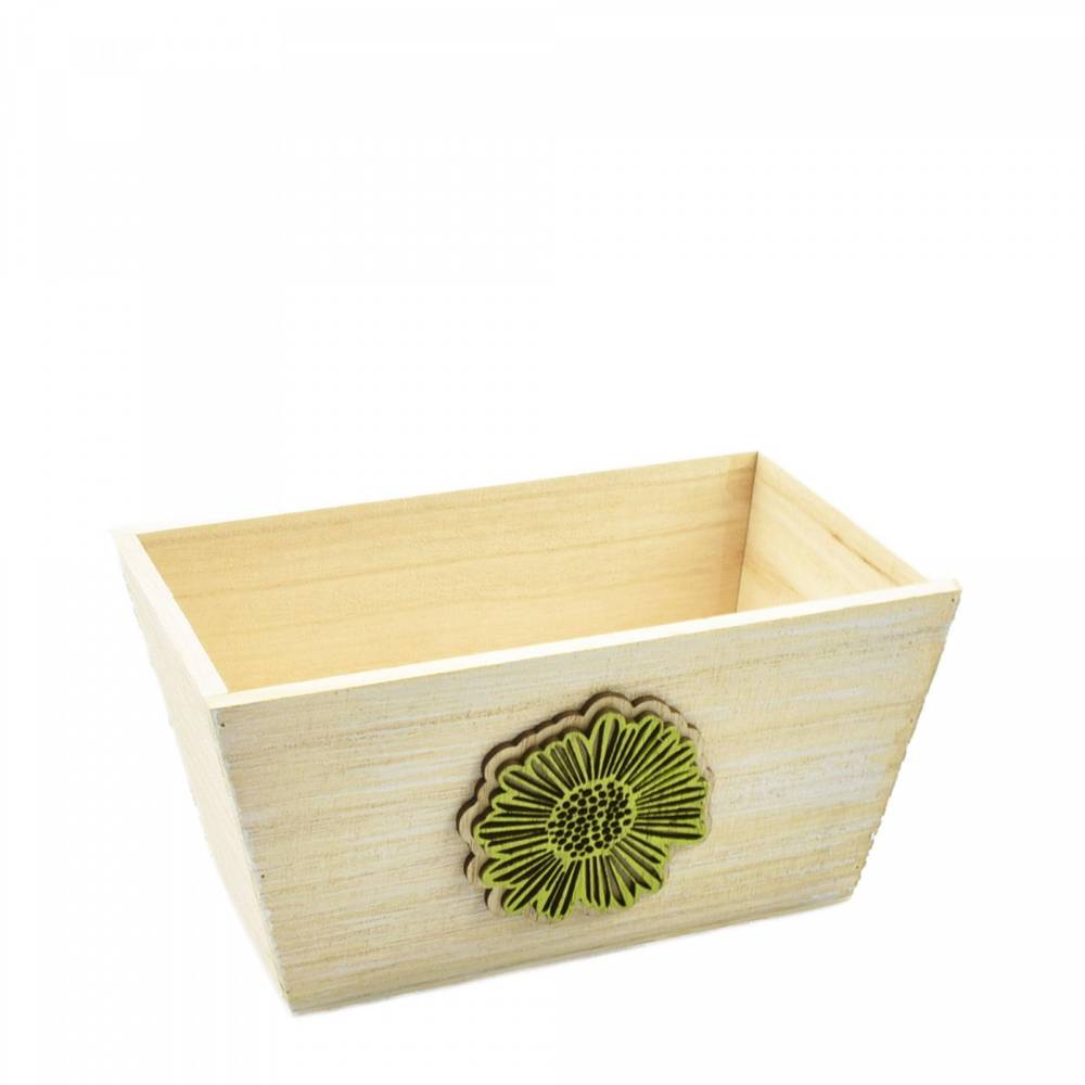 Holz Übertopf Dona grün 19x11x10cm