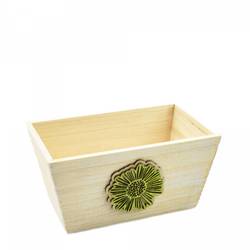 Holz Übertopf Dona grün 19x11x10cm