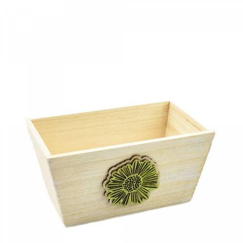 Holz Übertopf Dona grün 19x11x10cm