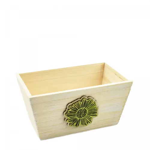 Holz Übertopf Dona grün 19x11x10cm