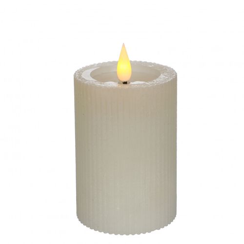 LED Stumpfkerze creme D07cm H10cm ex.AAA
