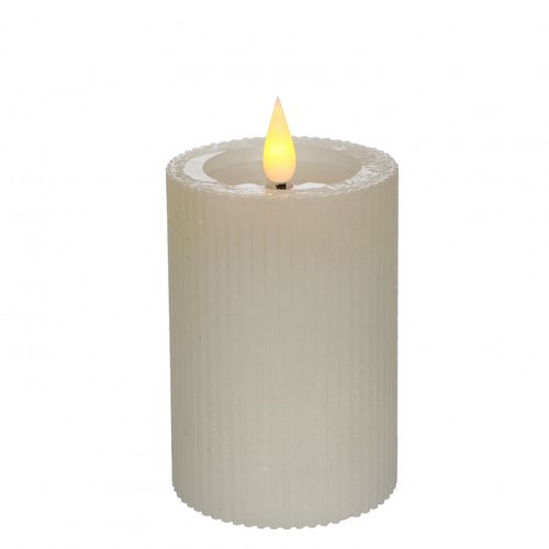 LED Stumpfkerze creme D07cm H10cm ex.AAA