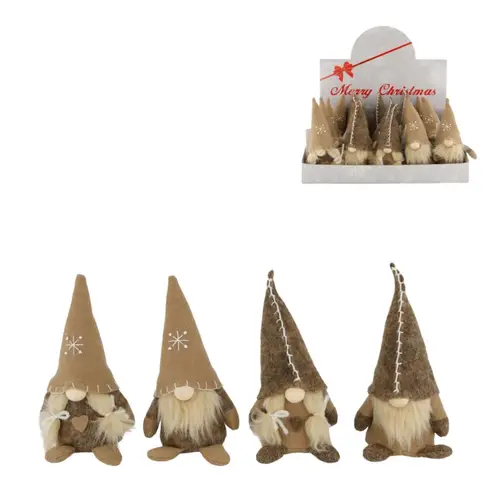 Plüsch Gnom mix braun 07x15cm 