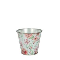 Zink Übertopf Fleur weiss D11cm H10cm