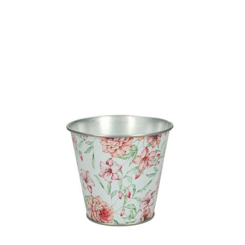 Zink Übertopf Fleur weiss D11cm H10cm