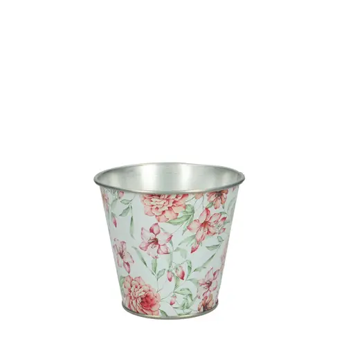 Zink Übertopf Fleur weiss D11cm H10cm