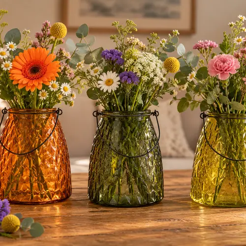 Glas Vase Anderson mit Henkel mix D15cm H20cm