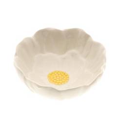 Keramik Schale Blume weiss D09.5cm H04cm
