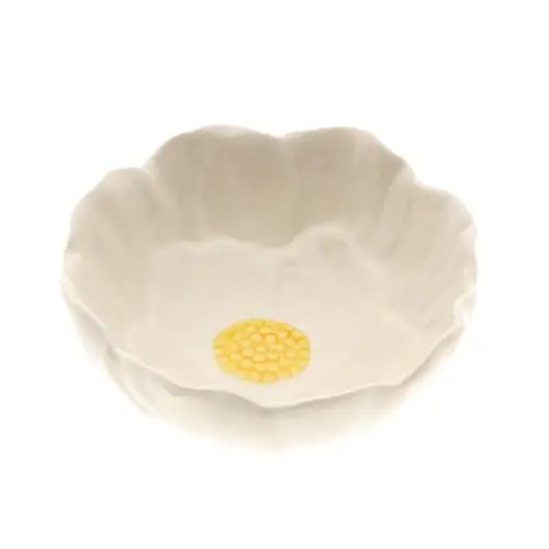 Keramik Schale Blume weiss D09.5cm H04cm