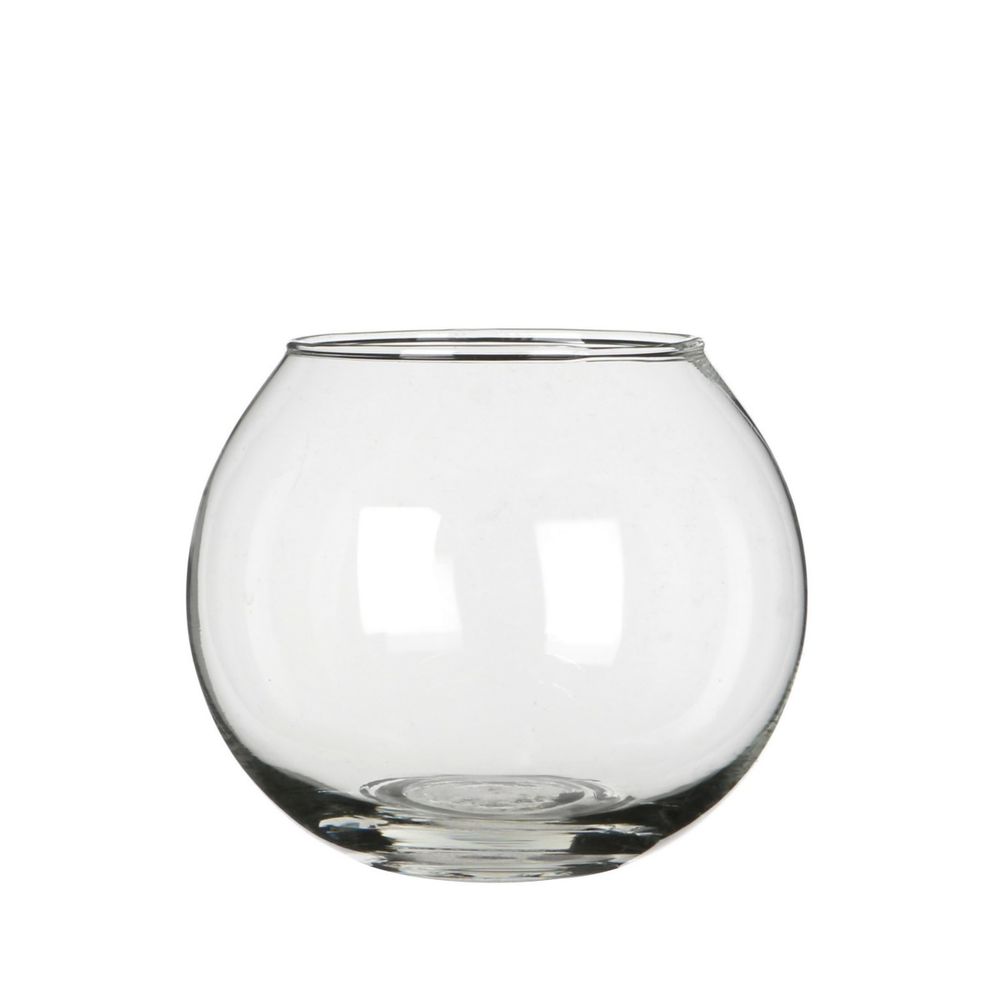 Glas Vase Kugel Fisch D12/07cm H10cm