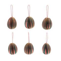 Hänger Ei faltbar grün/rosa x6 D04cm