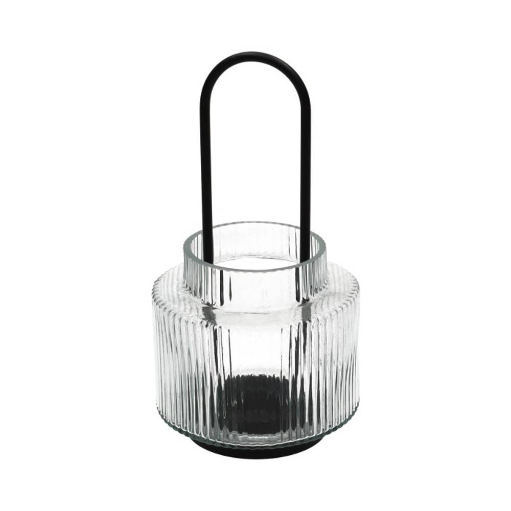Laterne Lutro schwarz D13cm H21cm