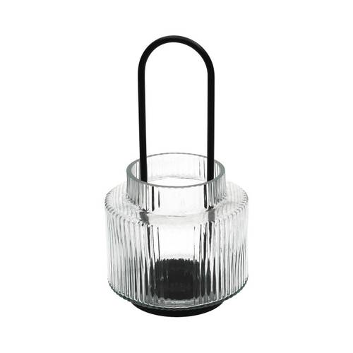 Laterne Lutro schwarz D13cm H21cm