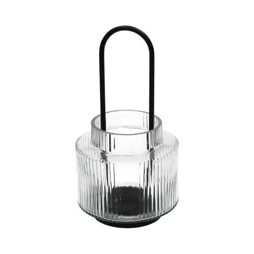 Laterne Lutro schwarz D13cm H21cm