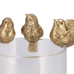 Deko-Hängevögel gold 6x5x7cm