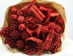 Trocken Mix auf Stab rot +Glitzer L55cm x40