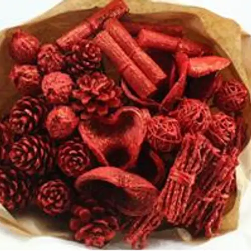 Trocken Mix auf Stab rot +Glitzer L55cm x40