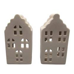 Teelicht Haus braun D07cm H14cm