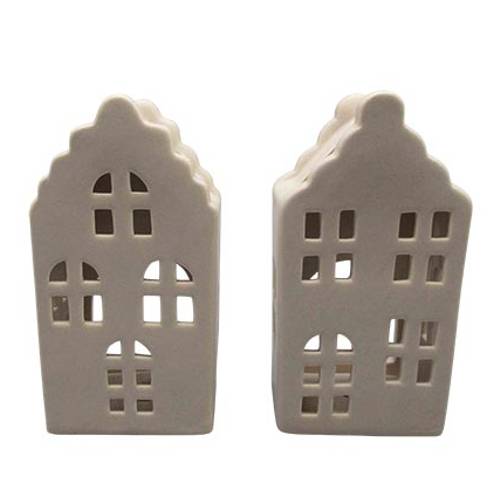 Teelicht Haus braun D07cm H14cm