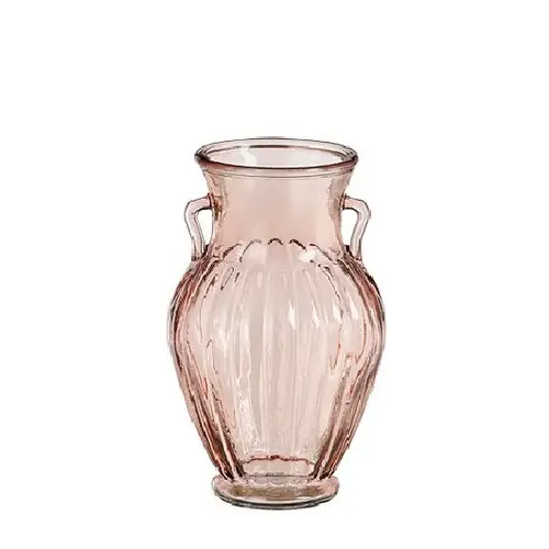 Glas Vase Zeus rosa D12cm H20cm