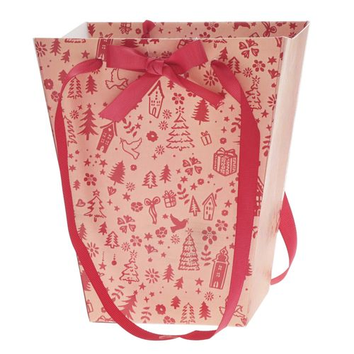 Tasche Weihnachten rot 17/13x11/11x20cm