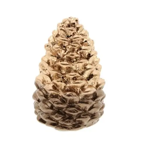 Weihnachtskegel gold/braun D09cm H13.5cm