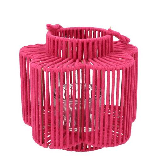 Laterne Cruz Blume fuchsia 12x23x24cm