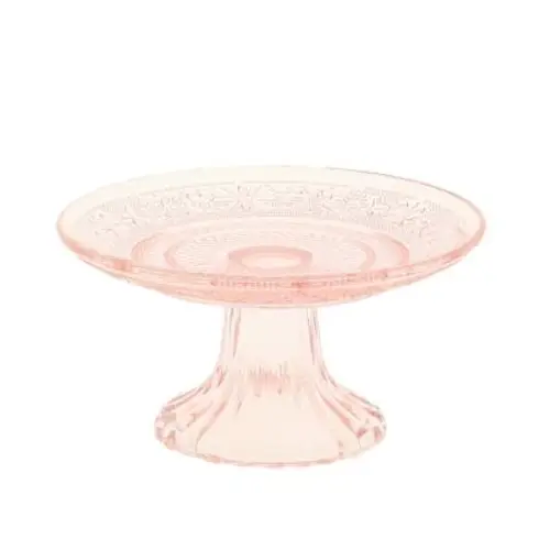 Glas Kuchenplatte Julia rosa D15cm H07cm