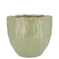 Keramik Übertopf Lima Rund grün 13x13x11cm